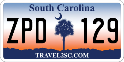 SC license plate ZPD129