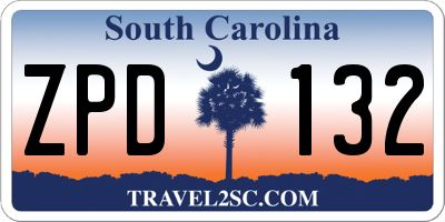 SC license plate ZPD132