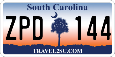 SC license plate ZPD144