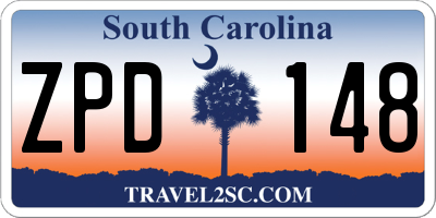 SC license plate ZPD148