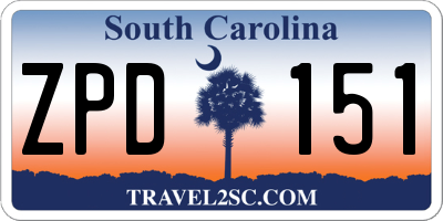 SC license plate ZPD151