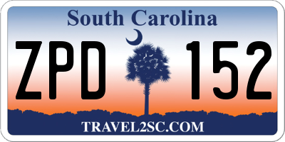 SC license plate ZPD152