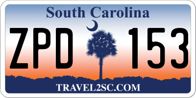 SC license plate ZPD153