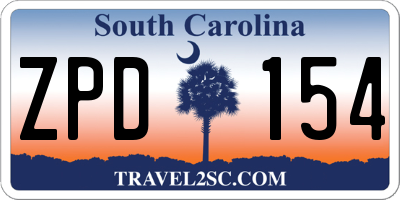 SC license plate ZPD154