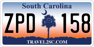 SC license plate ZPD158