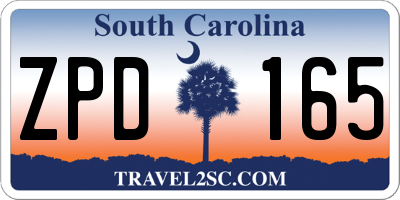 SC license plate ZPD165