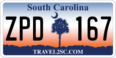 SC license plate ZPD167