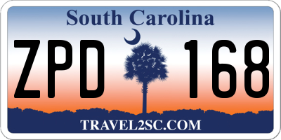 SC license plate ZPD168