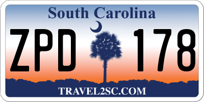 SC license plate ZPD178