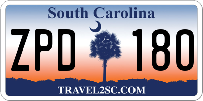 SC license plate ZPD180