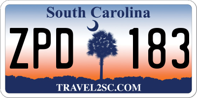 SC license plate ZPD183