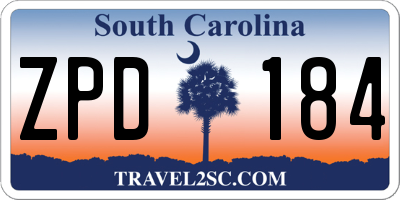 SC license plate ZPD184