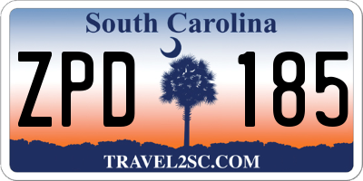 SC license plate ZPD185