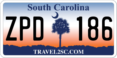 SC license plate ZPD186