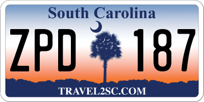SC license plate ZPD187