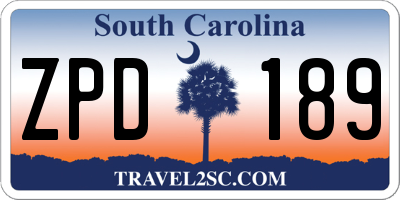 SC license plate ZPD189