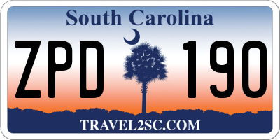 SC license plate ZPD190