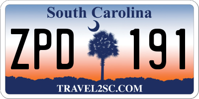SC license plate ZPD191