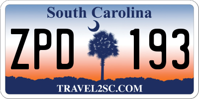 SC license plate ZPD193