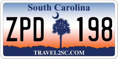 SC license plate ZPD198