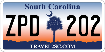 SC license plate ZPD202