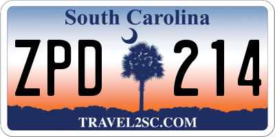 SC license plate ZPD214