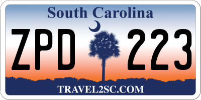 SC license plate ZPD223