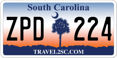 SC license plate ZPD224