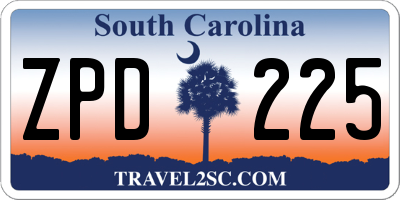 SC license plate ZPD225