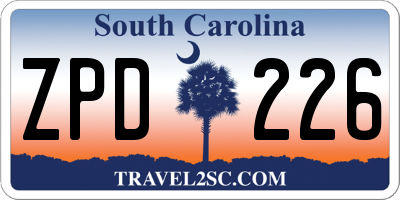 SC license plate ZPD226