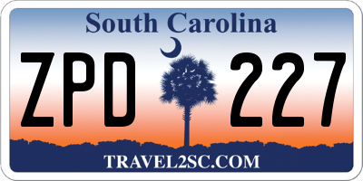 SC license plate ZPD227