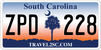 SC license plate ZPD228
