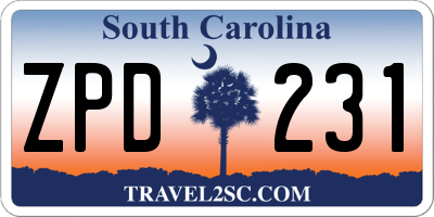 SC license plate ZPD231