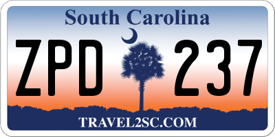 SC license plate ZPD237