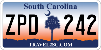 SC license plate ZPD242