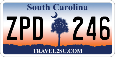 SC license plate ZPD246