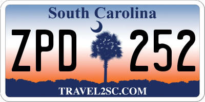 SC license plate ZPD252