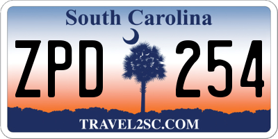 SC license plate ZPD254