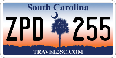 SC license plate ZPD255