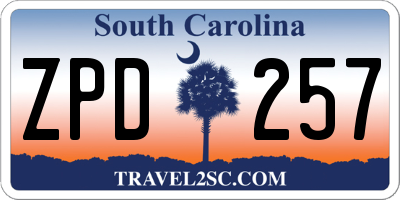SC license plate ZPD257