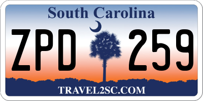 SC license plate ZPD259