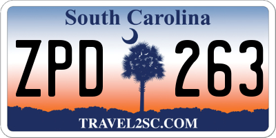 SC license plate ZPD263