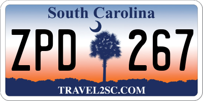 SC license plate ZPD267