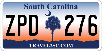 SC license plate ZPD276