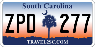 SC license plate ZPD277