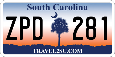SC license plate ZPD281