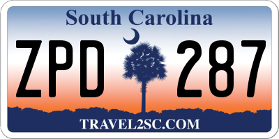 SC license plate ZPD287