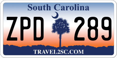 SC license plate ZPD289