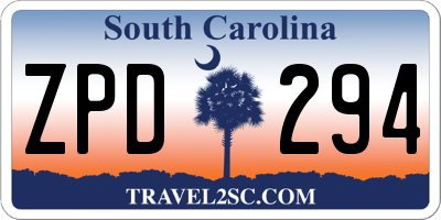 SC license plate ZPD294