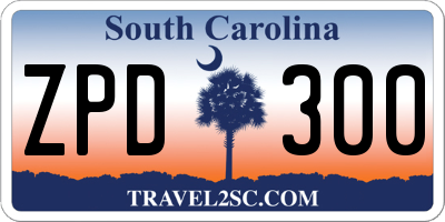 SC license plate ZPD300